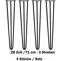 28 Zoll Schwarz Möbelfüße, 4er Set, Hairpin Legs Austauschbare Tisch &Schrank Beine Haarnadelbeine Tischgestell, mit Bodenschoner und Schrauben von DAYPLUS
