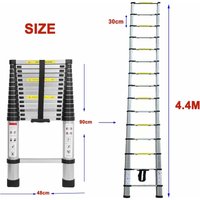 4,4 m Teleskopleiter, Multifunktionsleiter aus Aluminiumlegierung, Teleskop-Rettungsleiter, tragbare Multifunktionsleiter, faltbare und ausziehbare von DAY PLUS