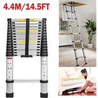 Dayplus - 4,4M Teleskopleiter Leiter Ausziehbar Aluminium Teleskop Leiter Klappleiter Stehleiter Rutschfester Mehrzweckleiter Ausziehbar Leiter150 von DAYPLUS