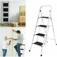 4 Stufen Klappleiter Trittleiter Klappbar Tragbare kompakte Leiter Rutschfeste Matte Einfache Aufbewahrung Stehleiter für Home Kitchen Office DIY 150 von DAY PLUS