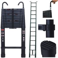 Dayplus - 5M/16.5FT Teleskopleiter mit abnehmbarem Haken aus Aluminium Schwerlast Ausziehbare Faltbare Mehrzweckleiter EN131 sicherheitsgeprüft von DAYPLUS