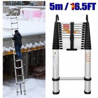 5m Teleskopleiter Stehleiter Aluleiter Ausziehleiter Leiter Klappleiter +2 Haken von DAYPLUS