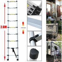 Dayplus - 8.5FT Teleskopleiter 2,6M Rutschfester Aluleiter Schiebeleiter Sprossenleiter, aus hochwertigem Aluminium, Ausziehleiter Teleskop-Design Dayplus - 8.5FT Teleskopleiter 2,6M Rutschfester Aluleiter Schiebeleiter Sprossenleiter, aus hochwertigem Aluminium, Ausziehleiter Teleskop-Design von DAYPLUS