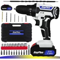 Akku-Bohrer und elektrischer Treiber w/21V 1500mAh wiederaufladbare Batterie und Ladegerät Kit, 25+1 Drehmoment und 3/8'' Chuck elektrische von DAYPLUS