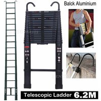 Dayplus - Alu Teleskopleiter Klappleiter Stehleiter Schiebeleiter 6.2M Mehrzweckleiter Leiter + Hake von DAYPLUS