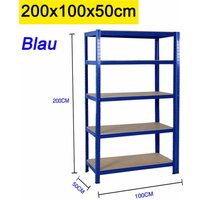 Day Plus - Blau Schwerlastregal Lagerregal Kellerregal Metall Werkstattregal Regal Steckregal ,Lagerregal mit 5 Regalböden,bis 875 kg belastbar von DAY PLUS