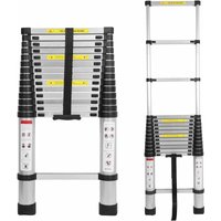Dayplus - 4,4M Alu-Teleskopleiter Aluminium Klappleiter Rutschfester Sicher Aluleiter Mehrzweckleiter Stehleiter Ausziehleiter Tragbar Leichte Leiter von DAYPLUS