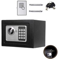 Tresor Möbeltresor Doppelbartschloss Eisenstahl Safe mit elektronischem Zahlenschloss und 2 Schlüsseln für Geschäft Bargeld/Geld/Schmuck/Wertsachen, von DAY PLUS