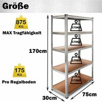 Heavy Duty Steckregal 5 Etagen Garage Regal Gewächshaus Utility Aufbewahrung Zuhause Rack 170 High von DAY PLUS