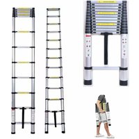 Dayplus - Mehrzweckleiter 5m Teleskopleiter Alu-Klappleiter Rutschfester Ausziehbare Robust Stehleiter 150 kg/330 Pfund Belastbarkeit von DAYPLUS
