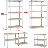 Metall-Schwerlastregal mit 5 Etagen – 200 x 100 x 50 cm – Gesamtbelastung 875 kg (175 kg/Etage) – Lagerregal verstellbare Planken, für Garage, Keller von DAY PLUS