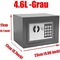 Safe Tresor mit Schlüssel mit Elektronischem Zahlenschloss Möbeltresor Wandtresor Numerische Digital Elektronische Sicher, 4.6L -Grau von DAY PLUS