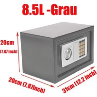 Day Plus - Safe Tresor mit Schlüssel mit Elektronischem Zahlenschloss Möbeltresor Wandtresor Numerische Digital Elektronische Sicher, 8.5L -Grau von DAY PLUS