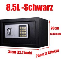 Dayplus - Safe Tresor mit Schlüssel mit Elektronischem Zahlenschloss Möbeltresor Wandtresor Numerische Digital Elektronische Sicher, 8.5L -Schwarz von DAYPLUS