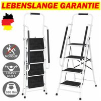 Dayplus - Schwerlast-Handlauf-Stufenleiter Stahl 4-Stufen-Leiter mit Handlauf klappbare Tragbare Leiter mit Anti-Rutsch-Matte Leiter für Garage Home Dayplus - Schwerlast-Handlauf-Stufenleiter Stahl 4-Stufen-Leiter mit Handlauf klappbare Tragbare Leiter mit Anti-Rutsch-Matte Leiter für Garage Home von DAYPLUS