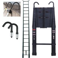 Dayplus - Teleskop Leiter 6,2m mit 2 Haken, Aluleiter Klappbar, Dachbodenleiter Teleskop-Design, Tragbare Ausziehbare Leiter Stufenleiter, Aus von DAYPLUS