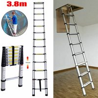 Dayplus - Teleskopleiter Ausziehleiter Aluleiter Stehleiter Klappleiter Anti-Rutsch 3.8m von DAYPLUS
