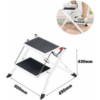 Dayplus - Trittstufe klappbar, Mini, 2 Stufen Stahl-Trittleiter, Klapptritt mit Rutschfester Oberfläche, Tritt belastbar bis 150 kg, Leiter ideal für von DAYPLUS
