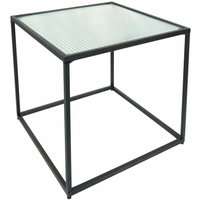 Beistelltisch Metall schwarz mit Glasplatte 35 x 35 x 35 cm Tisch eckig - Schwarz von DAY USEFUL EVERYDAY