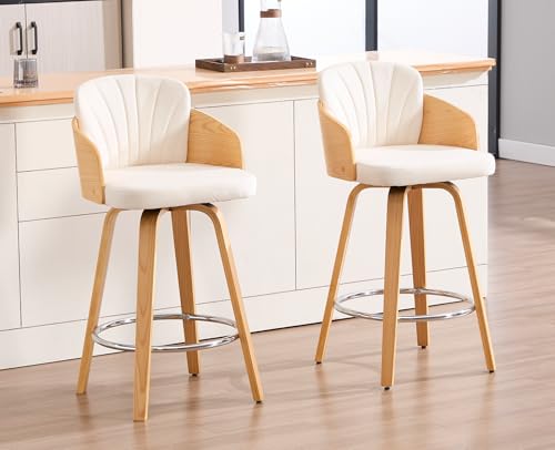DAYALANE Barhocker 2er Set, Barstühle mit Holzbeinen Gepolsterte Küchenhocker mit Armlehnstuhl Rückenlehne aus Samt, Moderner Bar Stool für Esszimmer Küche Bistro Café Theke, Beige DAYALANE Barhocker 2er Set, Barstühle mit Holzbeinen Gepolsterte Küchenhocker mit Armlehnstuhl Rückenlehne aus Samt, Moderner Bar Stool für Esszimmer Küche Bistro Café Theke, Beige von DAYALANE