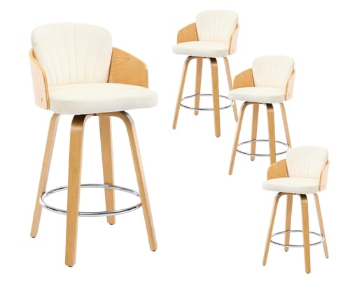 DAYALANE Barhocker 4er Set, Barstühle mit Holzbeinen Gepolsterte Küchenhocker mit Armlehnstuhl Rückenlehne aus Samt, Moderner Bar Stool für Esszimmer Küche Bistro Café Theke, Beige DAYALANE Barhocker 4er Set, Barstühle mit Holzbeinen Gepolsterte Küchenhocker mit Armlehnstuhl Rückenlehne aus Samt, Moderner Bar Stool für Esszimmer Küche Bistro Café Theke, Beige von DAYALANE