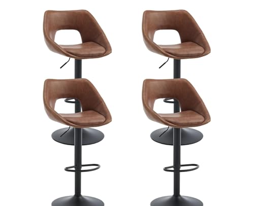 DAYALANE 360°Drehbar Barhocker 4er Set, Barstuhl Hochstuhl PU Kunstleder Höhenverstellbar mit Rückenlehne, Moderner Bar Stool für Esszimmer Küche Bistro Theke, Braun DAYALANE 360°Drehbar Barhocker 4er Set, Barstuhl Hochstuhl PU Kunstleder Höhenverstellbar mit Rückenlehne, Moderner Bar Stool für Esszimmer Küche Bistro Theke, Braun von DAYALANE