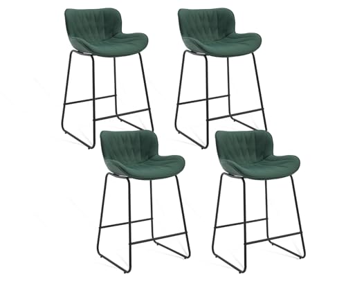 DAYALANE Barhocker 4er Set, Moderne Barstuhl mit Steppdesign Rückenlehne aus PU Kunstleder, Bar Stool mit Metallfüßen für Theke Küche Bistro Café Esszimmer, Grün DAYALANE Barhocker 4er Set, Moderne Barstuhl mit Steppdesign Rückenlehne aus PU Kunstleder, Bar Stool mit Metallfüßen für Theke Küche Bistro Café Esszimmer, Grün von DAYALANE