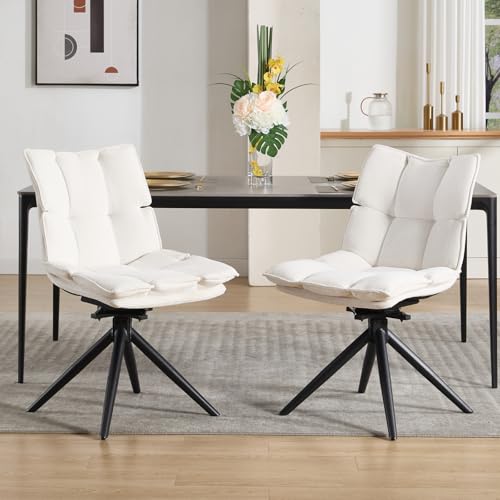 DAYALANE Drehbar Esszimmerstühle 2er Set, 360° Drehstuhl Küchenstuhl mit Doppelkissen Metallbeinen aus Chenille, Polsterstuhl Sessel für Wohnzimmer Esszimmer Arbeitszimmer Schlafzimmer, Beige DAYALANE Drehbar Esszimmerstühle 2er Set, 360° Drehstuhl Küchenstuhl mit Doppelkissen Metallbeinen aus Chenille, Polsterstuhl Sessel für Wohnzimmer Esszimmer Arbeitszimmer Schlafzimmer, Beige von DAYALANE