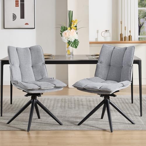 DAYALANE Drehbar Esszimmerstühle 2er Set, 360° Drehstuhl Küchenstuhl mit Doppelkissen Metallbeinen aus Chenille, Polsterstuhl Sessel für Wohnzimmer Esszimmer Arbeitszimmer Schlafzimmer, Grau DAYALANE Drehbar Esszimmerstühle 2er Set, 360° Drehstuhl Küchenstuhl mit Doppelkissen Metallbeinen aus Chenille, Polsterstuhl Sessel für Wohnzimmer Esszimmer Arbeitszimmer Schlafzimmer, Grau von DAYALANE