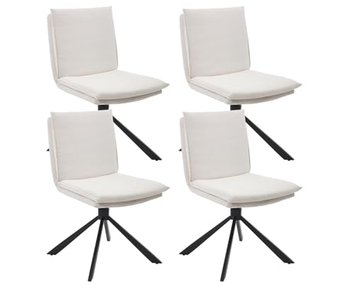 DAYALANE Drehbar Esszimmerstühle 4er Set, 360° Drehstuhl Küchenstuhl mit Doppelkissen Metallbeinen aus Chenille, Polsterstuhl Sessel für Wohnzimmer Esszimmer, Weiß DAYALANE Drehbar Esszimmerstühle 4er Set, 360° Drehstuhl Küchenstuhl mit Doppelkissen Metallbeinen aus Chenille, Polsterstuhl Sessel für Wohnzimmer Esszimmer, Weiß von DAYALANE