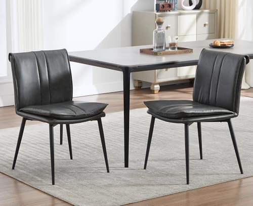 DAYALANE Esszimmerstühle 2er Set, Küchenstuhl Polsterstuhl mit Doppelkissen aus PU Kunstleder, Wohnzimmerstuhl mit Metallbeinen für Esszimmer Wohnzimmer Küche Schlafzimmer, Grau DAYALANE Esszimmerstühle 2er Set, Küchenstuhl Polsterstuhl mit Doppelkissen aus PU Kunstleder, Wohnzimmerstuhl mit Metallbeinen für Esszimmer Wohnzimmer Küche Schlafzimmer, Grau von DAYALANE