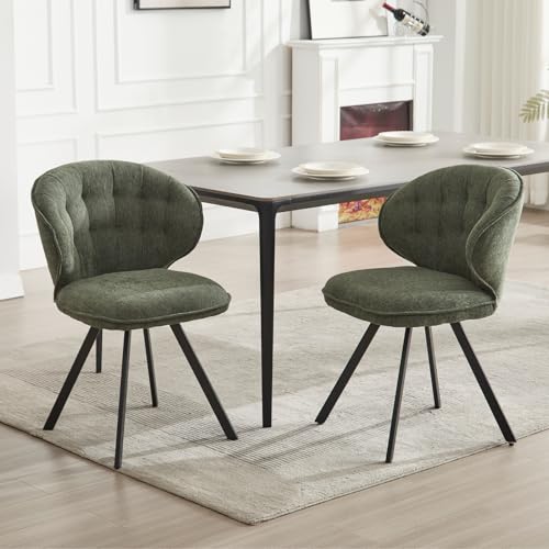 DAYALANE Esszimmerstühle 2er Set, Küchenstuhl Polsterstuhl mit Metallbeine aus Chenille, Gebogene Rückenlehne Wohnzimmerstuhl für Esszimmer Wohnzimmer Küche Schlafzimmer, Grün DAYALANE Esszimmerstühle 2er Set, Küchenstuhl Polsterstuhl mit Metallbeine aus Chenille, Gebogene Rückenlehne Wohnzimmerstuhl für Esszimmer Wohnzimmer Küche Schlafzimmer, Grün von DAYALANE