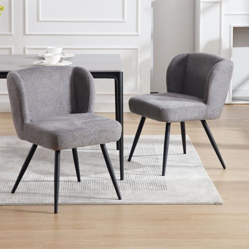 DAYALANE Esszimmerstühle 2er Set, Moderne Küchenstühle mit Polsterung Metallfüßen aus Leinen, Wohnzimmerstühle ohne Armlehnen für Esszimmer Wohnzimmer Küche Schlafzimmer, Grau DAYALANE Esszimmerstühle 2er Set, Moderne Küchenstühle mit Polsterung Metallfüßen aus Leinen, Wohnzimmerstühle ohne Armlehnen für Esszimmer Wohnzimmer Küche Schlafzimmer, Grau von DAYALANE