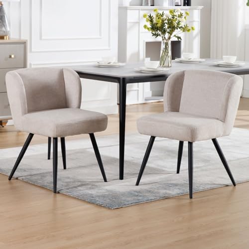 DAYALANE Esszimmerstühle 2er Set, Moderne Küchenstühle mit Polsterung Metallfüßen aus Leinen, Wohnzimmerstühle ohne Armlehnen für Esszimmer Wohnzimmer Küche Schlafzimmer, Oatmeal DAYALANE Esszimmerstühle 2er Set, Moderne Küchenstühle mit Polsterung Metallfüßen aus Leinen, Wohnzimmerstühle ohne Armlehnen für Esszimmer Wohnzimmer Küche Schlafzimmer, Oatmeal von DAYALANE