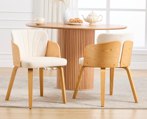 DAYALANE Esszimmerstühle 2er Set, Moderner Küchenstuhl Polsterstuhl mit Gebogene Rückenlehne Holzbeinen aus Samt, Wohnzimmerstuhl für Esszimmer Wohnzimmer Küche Schlafzimmer, Beige DAYALANE Esszimmerstühle 2er Set, Moderner Küchenstuhl Polsterstuhl mit Gebogene Rückenlehne Holzbeinen aus Samt, Wohnzimmerstuhl für Esszimmer Wohnzimmer Küche Schlafzimmer, Beige von DAYALANE
