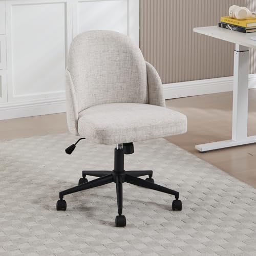 DAYALANE Homeoffice Stuhl aus Leinen, Schminkstuhl Bürostuhl höhenverstellbar Drehstuhl mit Armlehnen, Schreibtischstuhl Wippfunktion für Büro Arbeitszimmer Schlafzimmer Schminken Gaming, Beige DAYALANE Homeoffice Stuhl aus Leinen, Schminkstuhl Bürostuhl höhenverstellbar Drehstuhl mit Armlehnen, Schreibtischstuhl Wippfunktion für Büro Arbeitszimmer Schlafzimmer Schminken Gaming, Beige von DAYALANE