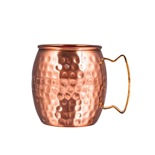 DAYASA Kupferbecher | einzigartige Designs - 470 ml Becher für energetisiertes Wasser | lebensmittelecht (470 ml - bauchig, Modell Kalkutta) von DAYASA