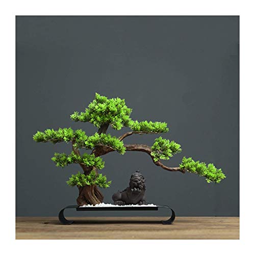 Künstlicher Bonsai-Baum Künstlicher Bonsai-Baum Gefälschte Künstliche Bonsai-Baum-Pflanzen Mit Weißem Sandstein Und Metallsockel Stehen Indoor-Tischplatte Künstliche Topfverzierungen Für Das Home of von DAYDAYDM