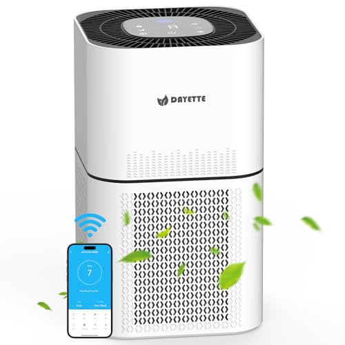 Multi-Zertifizierte Luftreiniger Allergiker mit WiFi/APP, CADR 300m³/h für 120㎡ Große Räume, Air Purifier mit Luftqualitätssensor, Timer, HEPA Luftfilter gegen Gerüche, Tierhaare, Schimmel, Staub Multi-Zertifizierte Luftreiniger Allergiker mit WiFi/APP, CADR 300m³/h für 120㎡ Große Räume, Air Purifier mit Luftqualitätssensor, Timer, HEPA Luftfilter gegen Gerüche, Tierhaare, Schimmel, Staub von DAYETTE