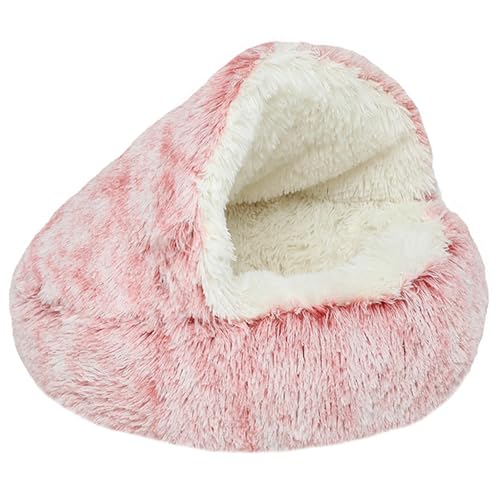 Plüsch-Katzenbett für Hauskatzen, Katzenschlafsack mit Kapuze, Hundehöhlenbett, großes, gemütliches, wärmendes, waschbares, rutschfestes Haustiernest,Pink-80cm Plüsch-Katzenbett für Hauskatzen, Katzenschlafsack mit Kapuze, Hundehöhlenbett, großes, gemütliches, wärmendes, waschbares, rutschfestes Haustiernest,Pink-80cm von DAYKETNE