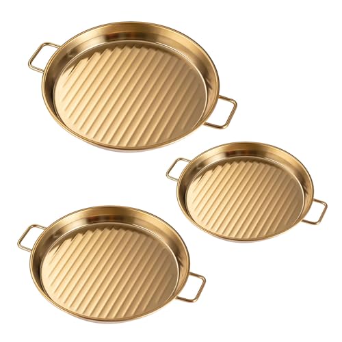 3pcs Edelstahl Party Platten Mit Ergonomischen Griffplatten Die Tabletts Für Catering Event Haushalte Bedienen von DAYLIGHE