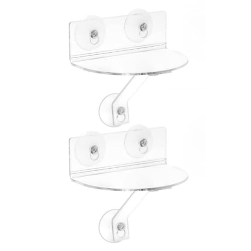 DAYLIGHE 2pcs Acryl Fenster Sill Erweiterung Für Sukkulenten Einfach Saugnapfcup Clear Plant Shelf Windowsill Display Rack von DAYLIGHE