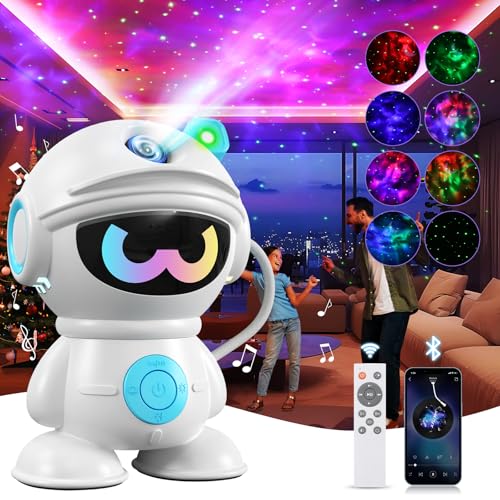 DAYLUMI Sternenhimmel Projektor mit Musik, 2025 Neu LED Galaxy Projektor Baseball Astronaut, Sternenlicht mit Fernbedienung für Schlafzimmer, Sternenprojektor Lampe Kinder & Erwachsene (Blau) von DAYLUMI
