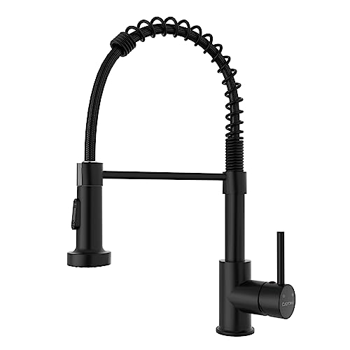 Schwarz KüChenarmatur mit Brause Ausziehbar Hochdruck, DAYONE Wasserhahn KüChe 360° Drehbar, Edelstahl Spiralfederarmatur KüChenarmatur Brause Armatur, 2 SprüHmodi, Einhebel PüLtisch Mischbatterie Schwarz KüChenarmatur mit Brause Ausziehbar Hochdruck, DAYONE Wasserhahn KüChe 360° Drehbar, Edelstahl Spiralfederarmatur KüChenarmatur Brause Armatur, 2 SprüHmodi, Einhebel PüLtisch Mischbatterie von DAYONE