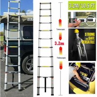 10.5ft Alu Teleskopleiter Stehleiter Leiter Anlegeleiter Mehrzweckleiter Stabil,Maximale Tragfähigkeit: 150 kg von DAYPLUS