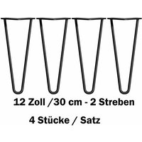 12 Zoll Schwarz Möbelfüße, 4er Set, Hairpin Legs Austauschbare Tisch &Schrank Beine Haarnadelbeine Tischgestell, mit Bodenschoner und Schrauben von DAYPLUS