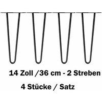 14 Zoll Schwarz Möbelfüße, 4er Set, Hairpin Legs Austauschbare Tisch &Schrank Beine Haarnadelbeine Tischgestell, mit Bodenschoner und Schrauben von DAYPLUS