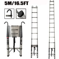 16.5FT 5m Leitern mit 2-Haken Safety AntiRutsch Teleskopleiter Klappleiter EN131 16.5FT 5m Leitern mit 2-Haken Safety AntiRutsch Teleskopleiter Klappleiter EN131 von DAYPLUS