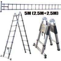 16.5ft 5m Teleskopleiter EN131 aus Hochwertigem Edelstahl, Soft-Close-System von DAYPLUS