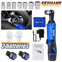 Dayplus - 2024 Akku Ratsche Ratschenschl Ssel 3/8 Zoll 90 Winkel Elektroschl Ssel 2x Akku von DAYPLUS